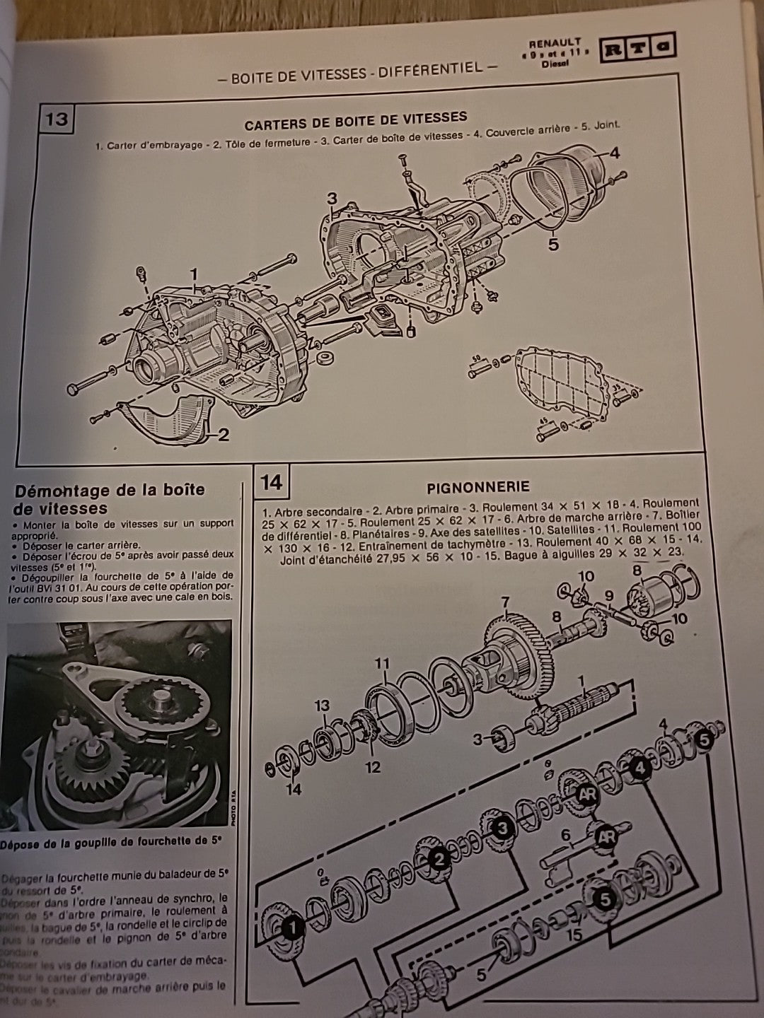 Revue Technique RENAULT 9 Et 11 Diesel RTA de 70 pages (Liv73)