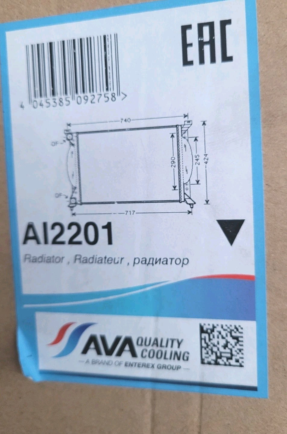 Radiateur Volkswagen Audi A4 B5 B6 B7 Seat 4045385092758 (#AUT273)