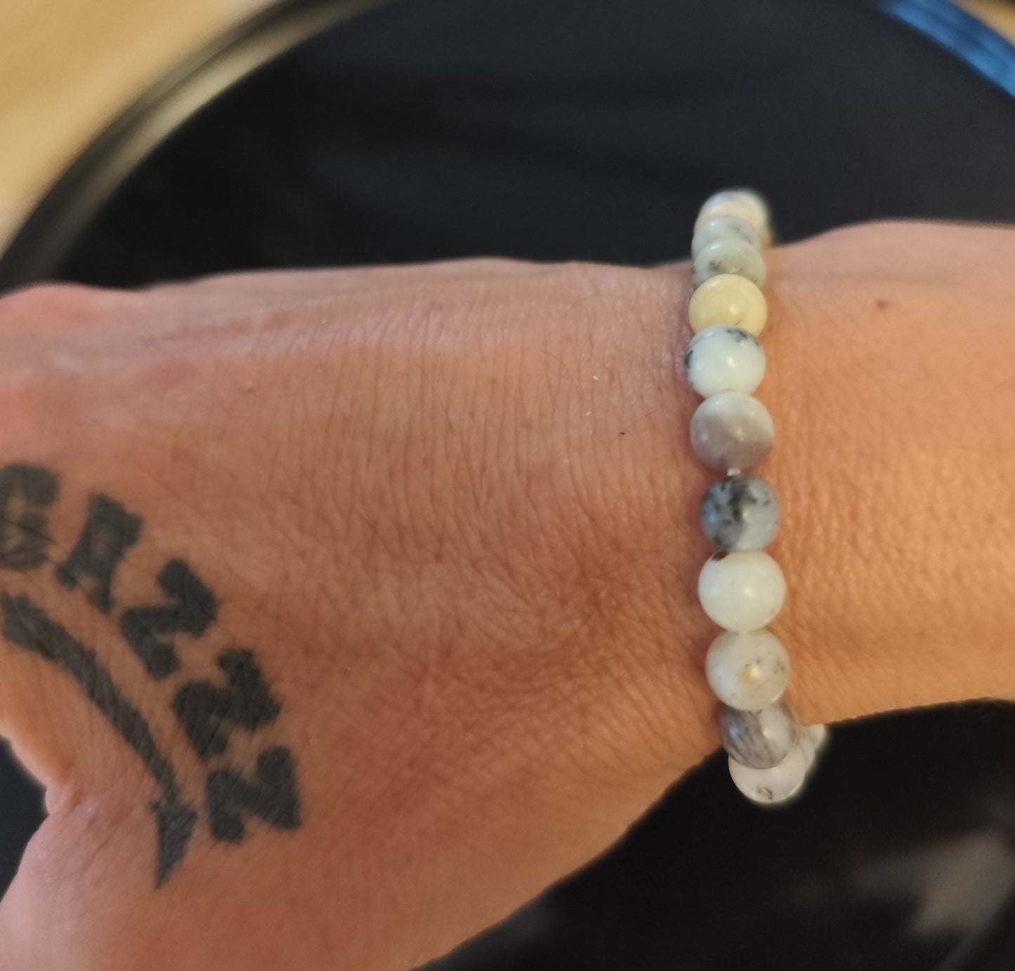 Bracelet Extensible Perles 6mm Dendritique (Min10)