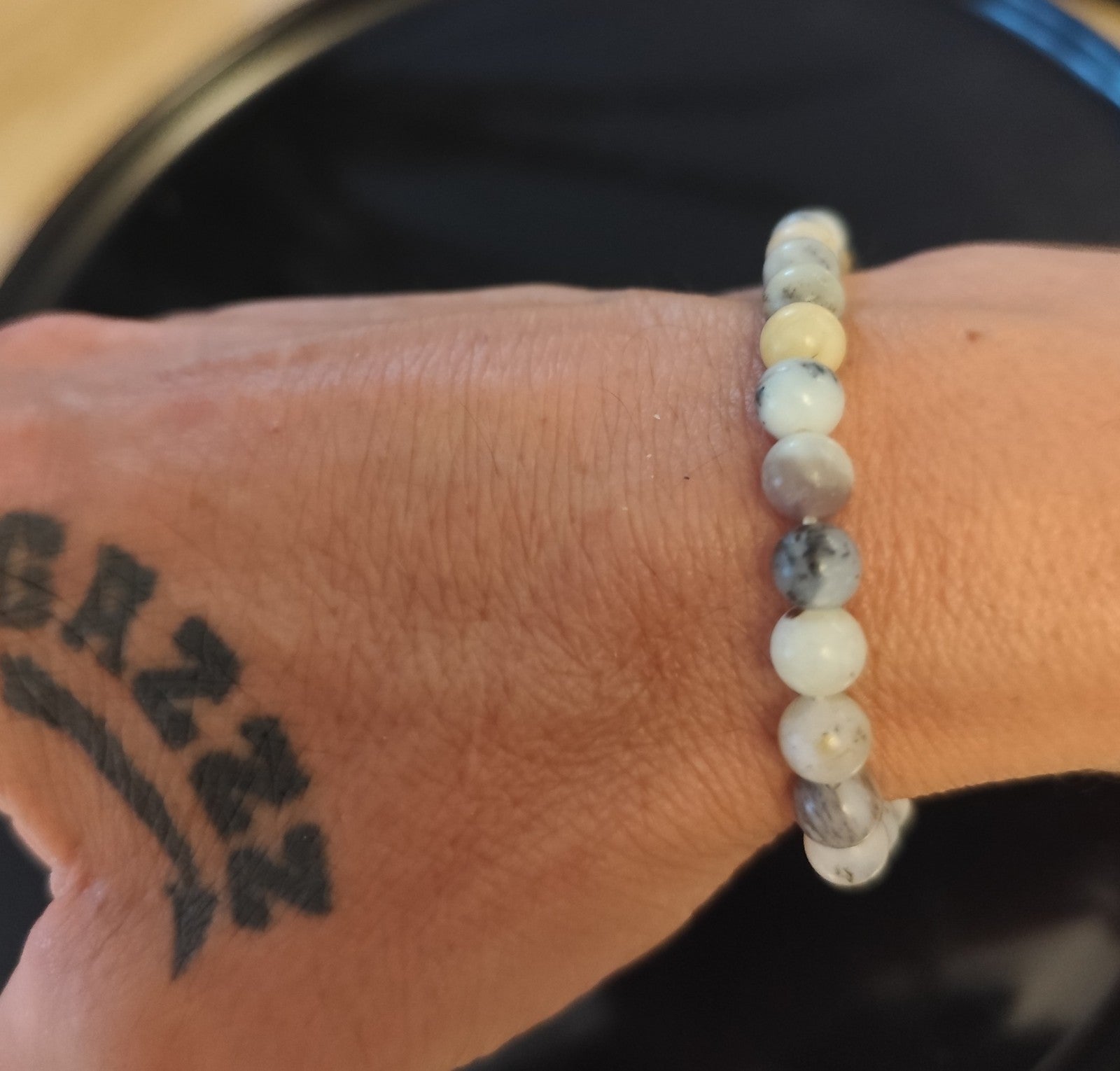 Bracelet Extensible Perles 6mm Dendritique (Min10)