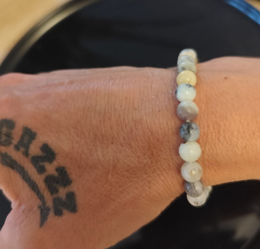 Bracelet Extensible Perles 6mm Dendritique (Min10)