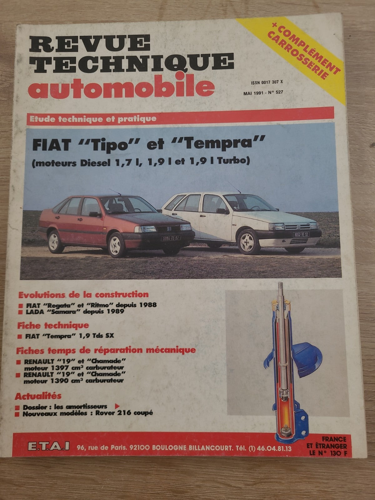 RTA Revue Technique Automobile Fiat Tipo Et Tempra Diesel 1991 (Liv196)