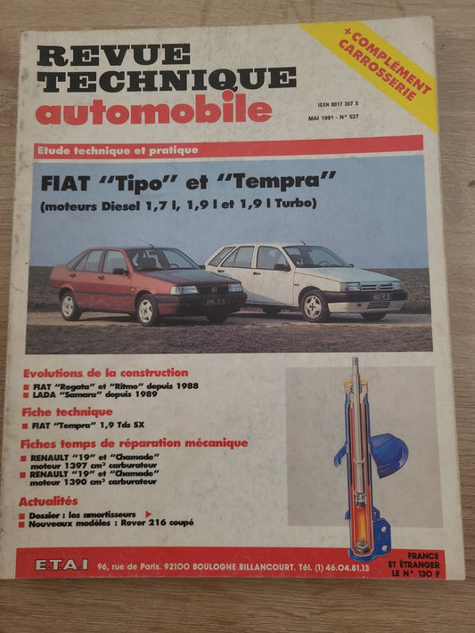RTA Revue Technique Automobile Fiat Tipo Et Tempra Diesel 1991 (Liv196)