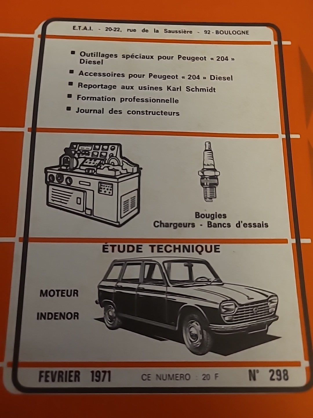 Revue Technique Auto Peugeot 204 Diesel RTA de 102 pages (Liv97)