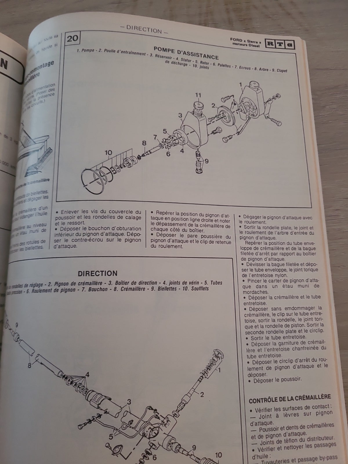 RTA Revue Technique Automobile Ford Sierra Diesel 1988 (Liv218)