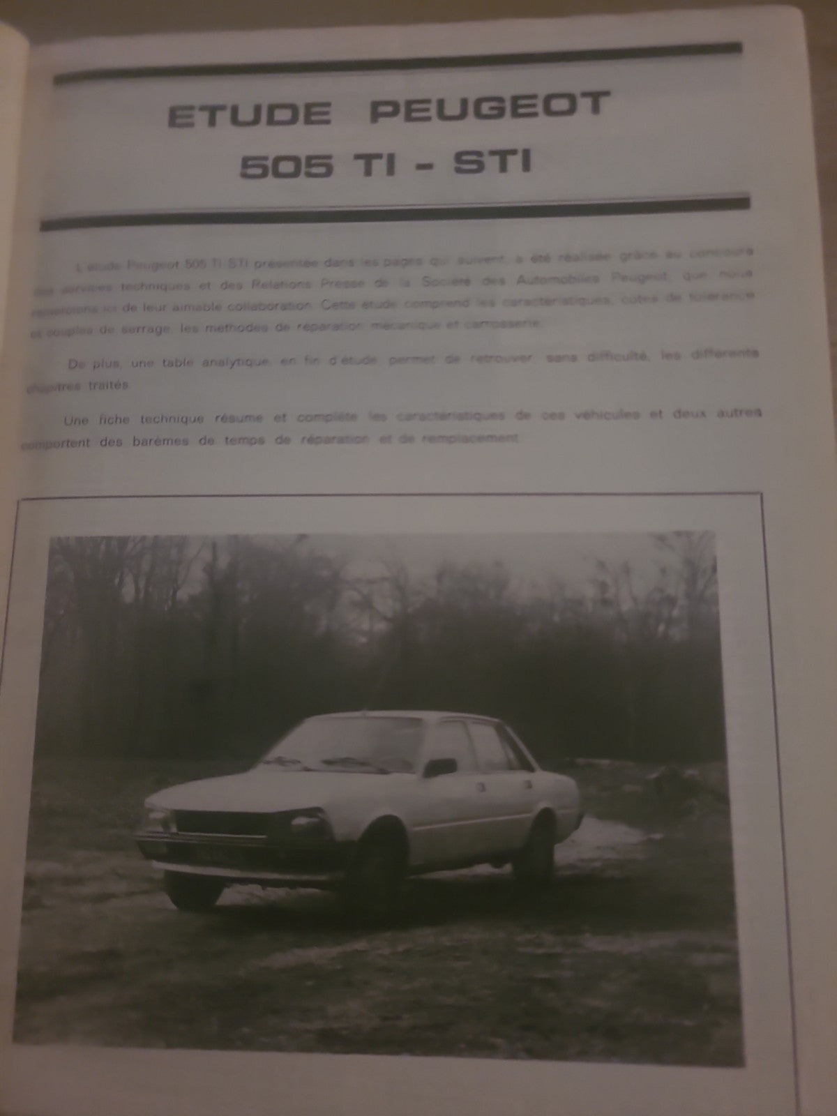 RTA Revue Technique Automobile Peugeot 505 STI TI 1980 (Liv236)