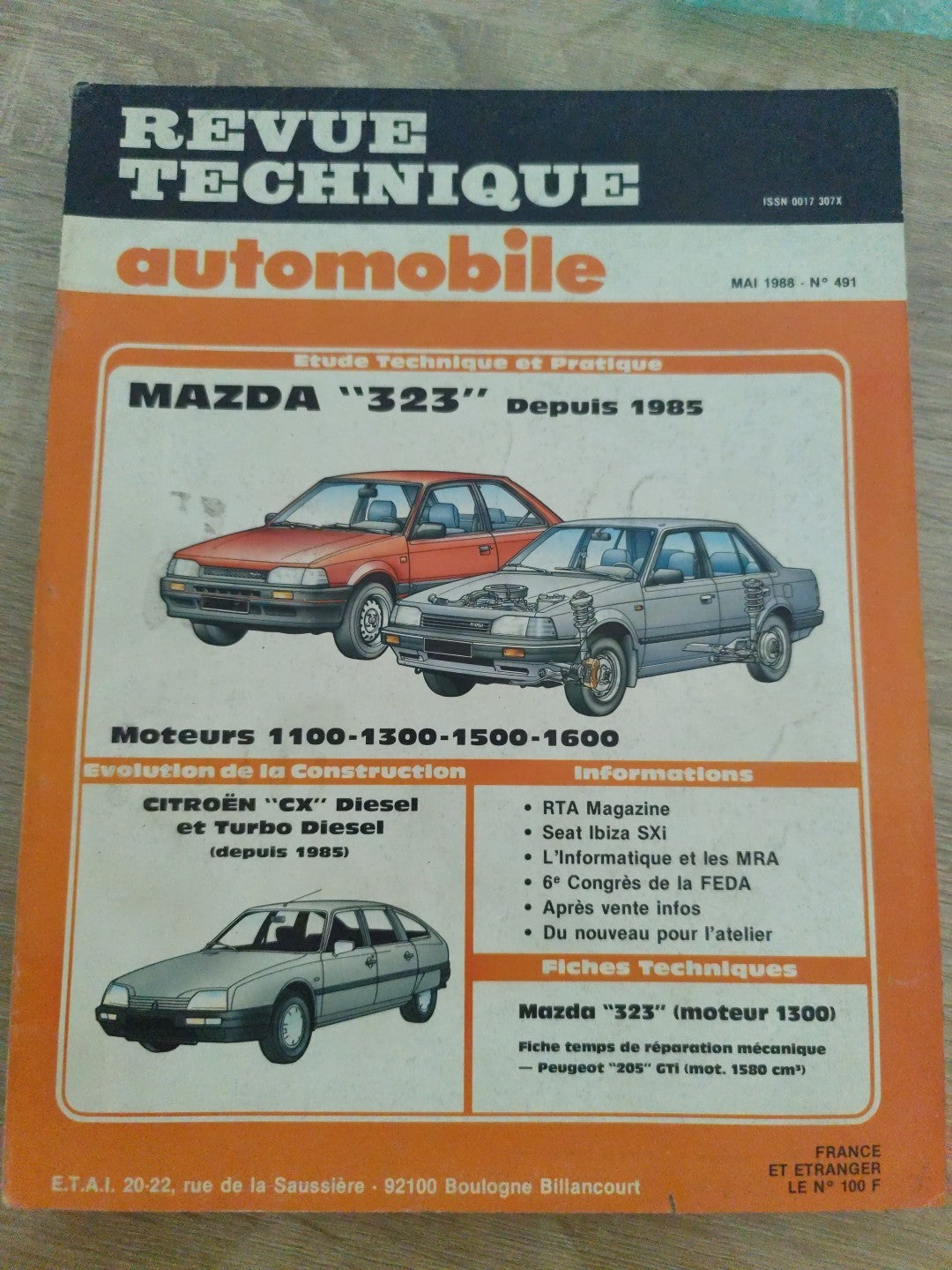 Revue Technique Auto Mazda 323 1100 1300 1500 1600 RTA  (Liv124)