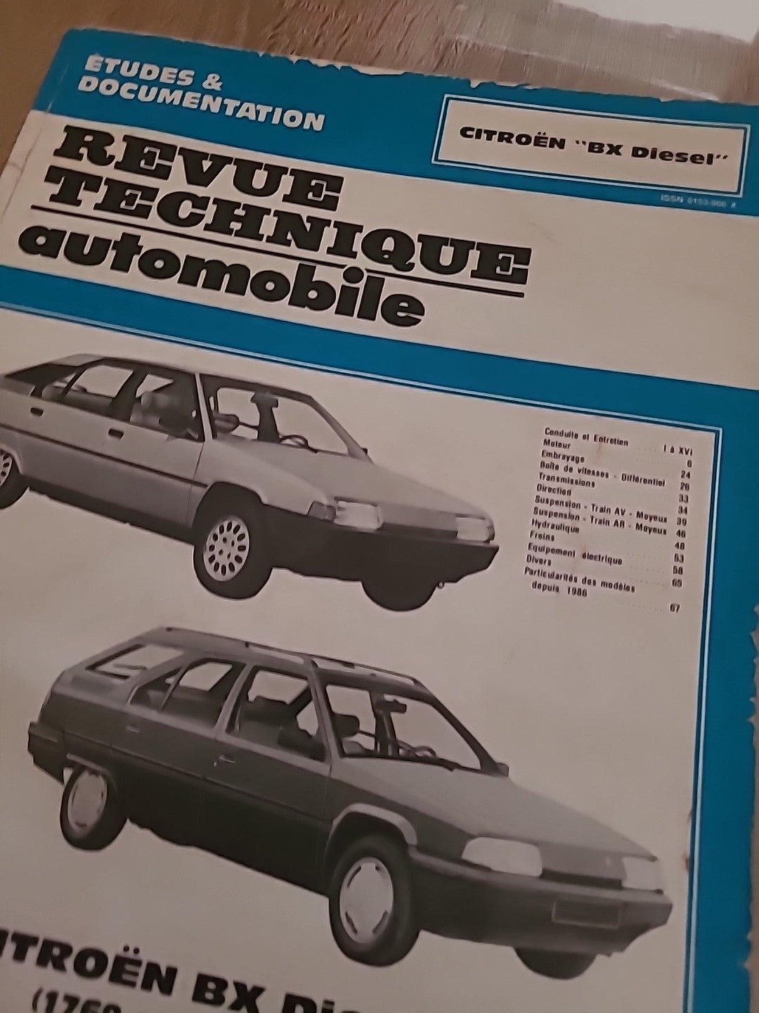 Revue Technique CITROEN BX Diesel RTA de 89 pages (Liv63)
