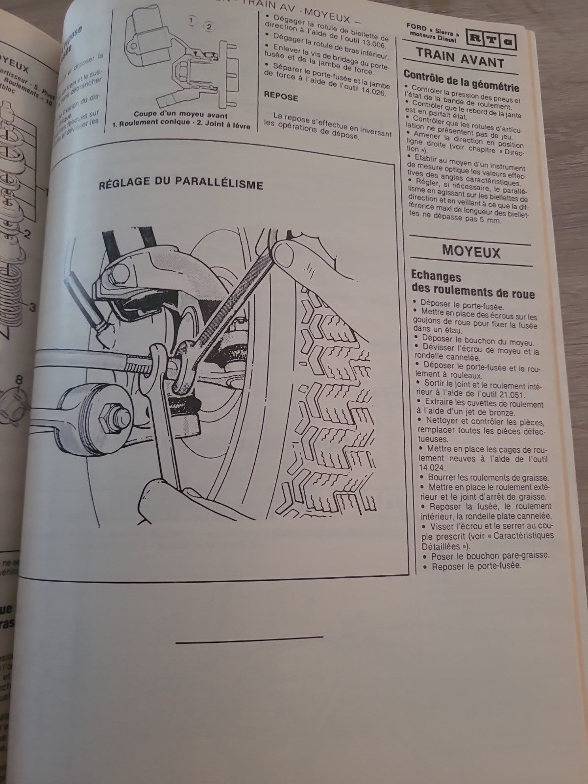 RTA Revue Technique Automobile Ford Sierra Diesel 1988 (Liv218)