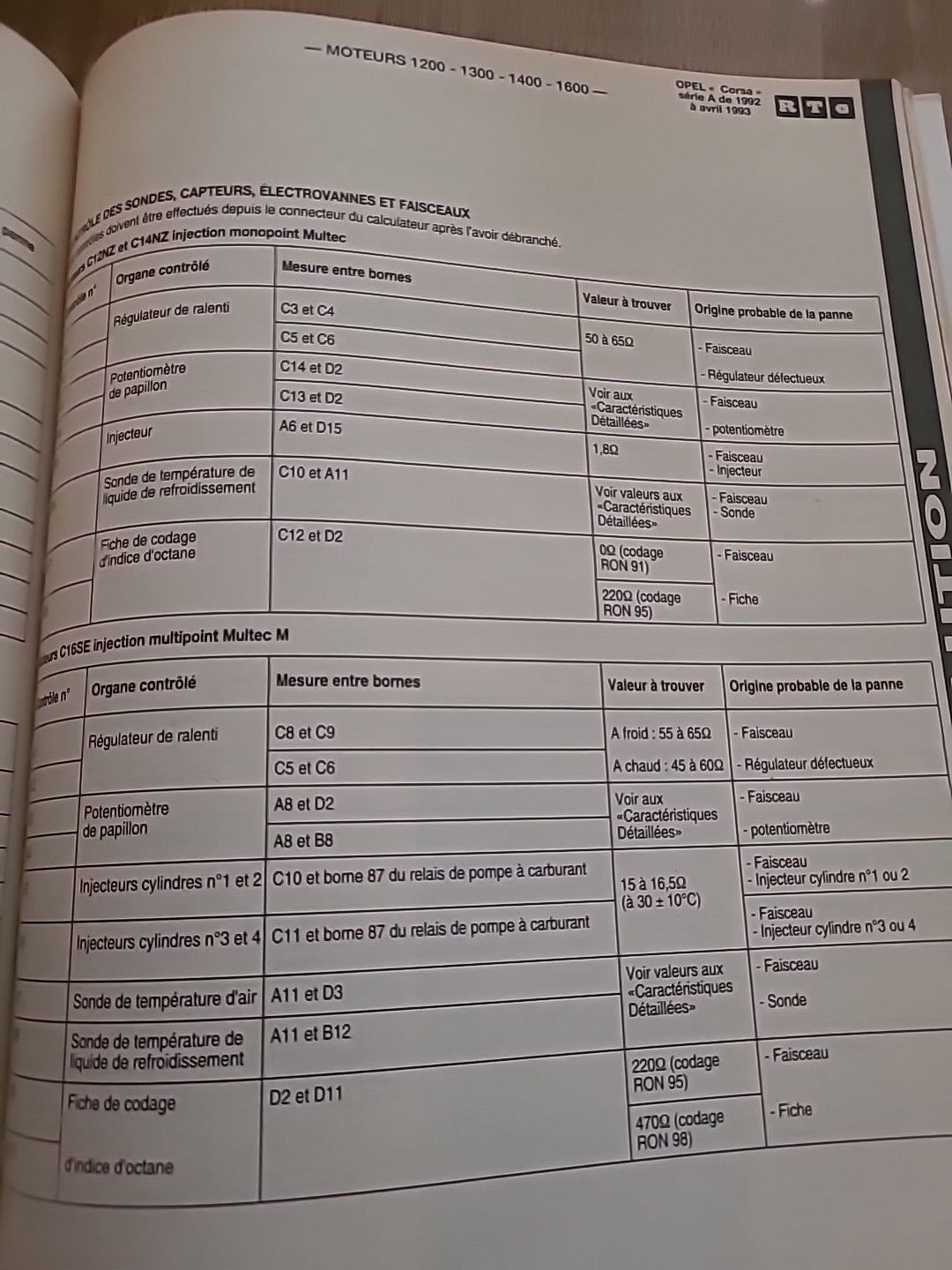 Revue Technique OPEL CORSA A  RTA de 70 pages (Liv36)