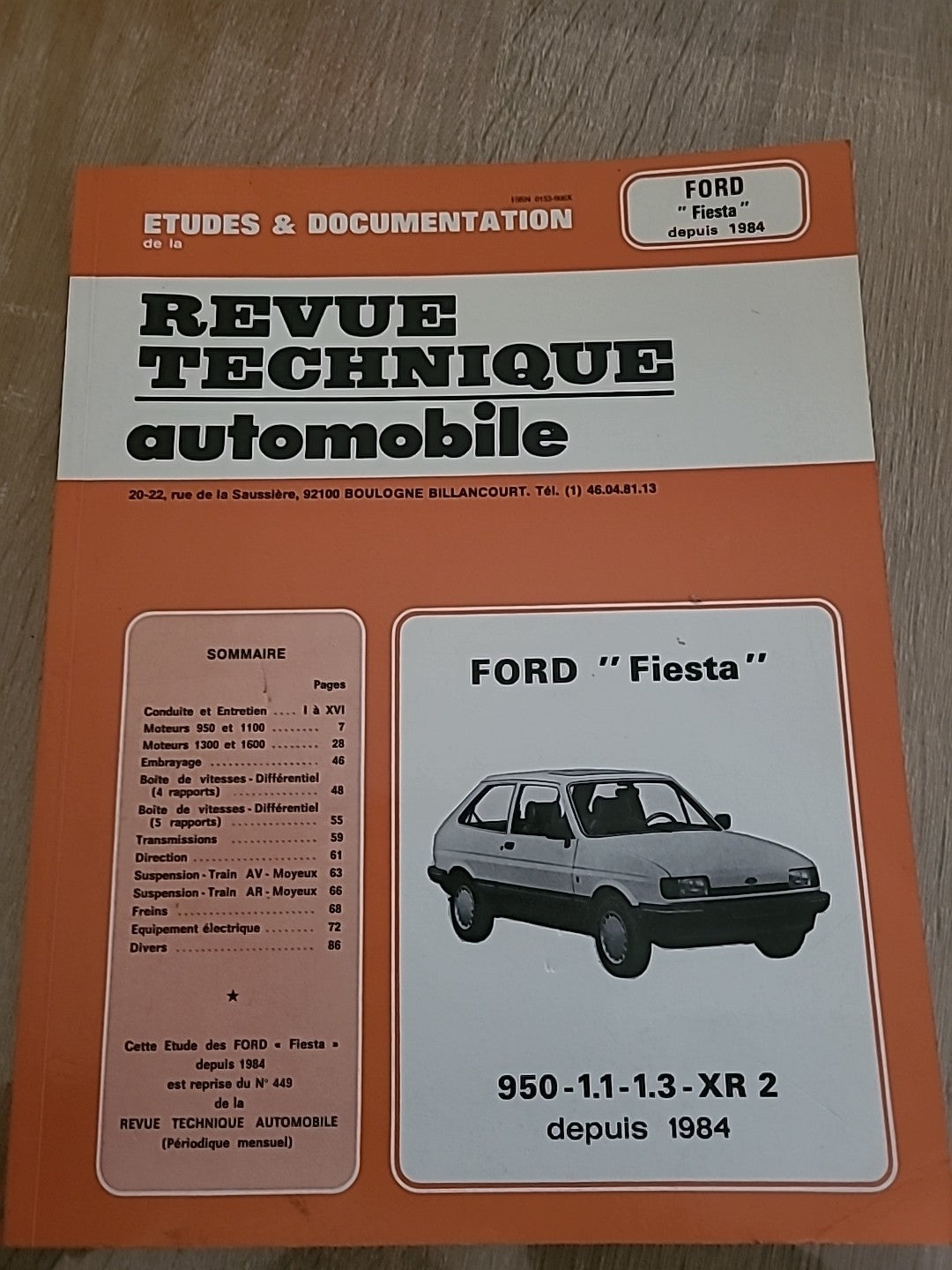 Revue Technique FORD FIESTA Et Xr2 de 88 pages (Liv57)