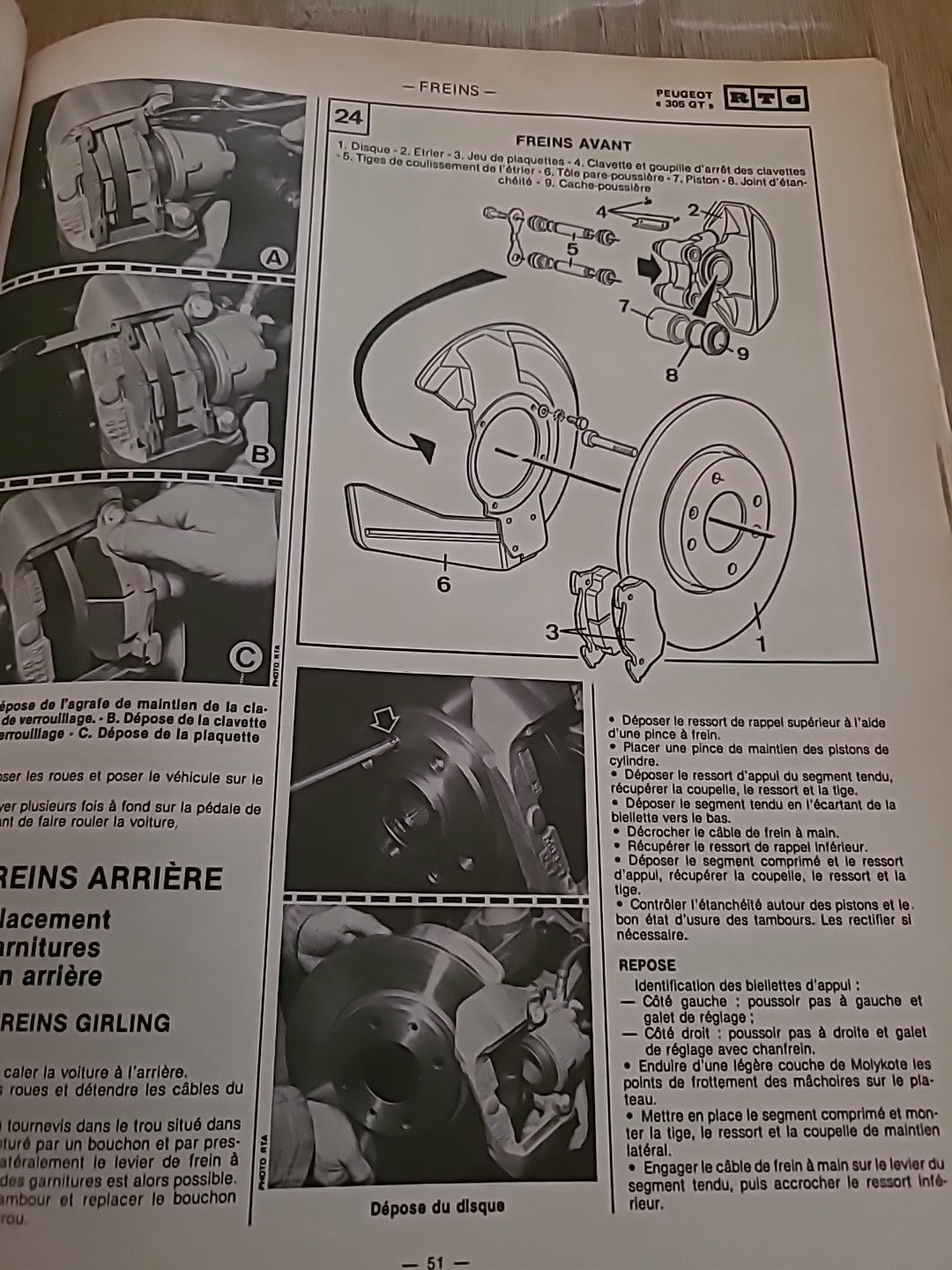Revue Technique PEUGEOT 305 1580 1905 RTA de 106 pages (Liv64)