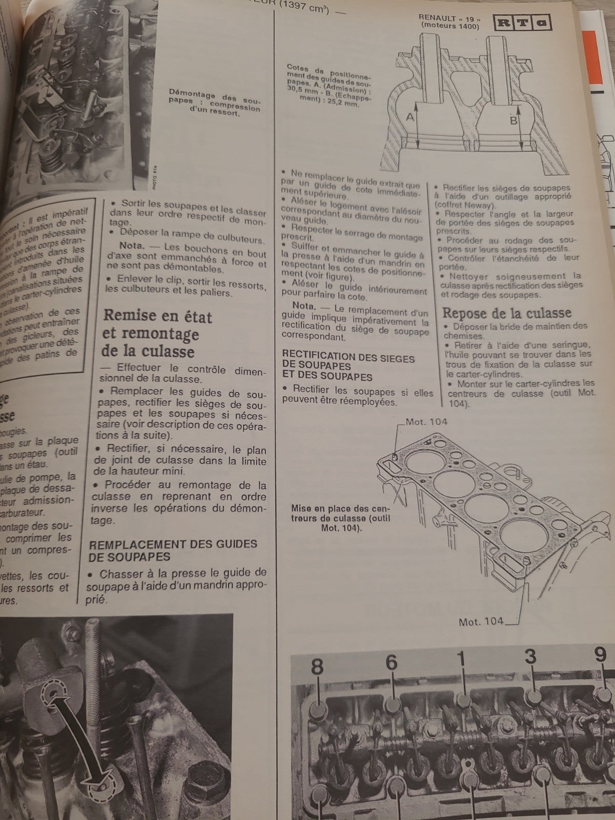 RTA Revue Technique Automobile Renault 19 1400 1989 (Liv226)