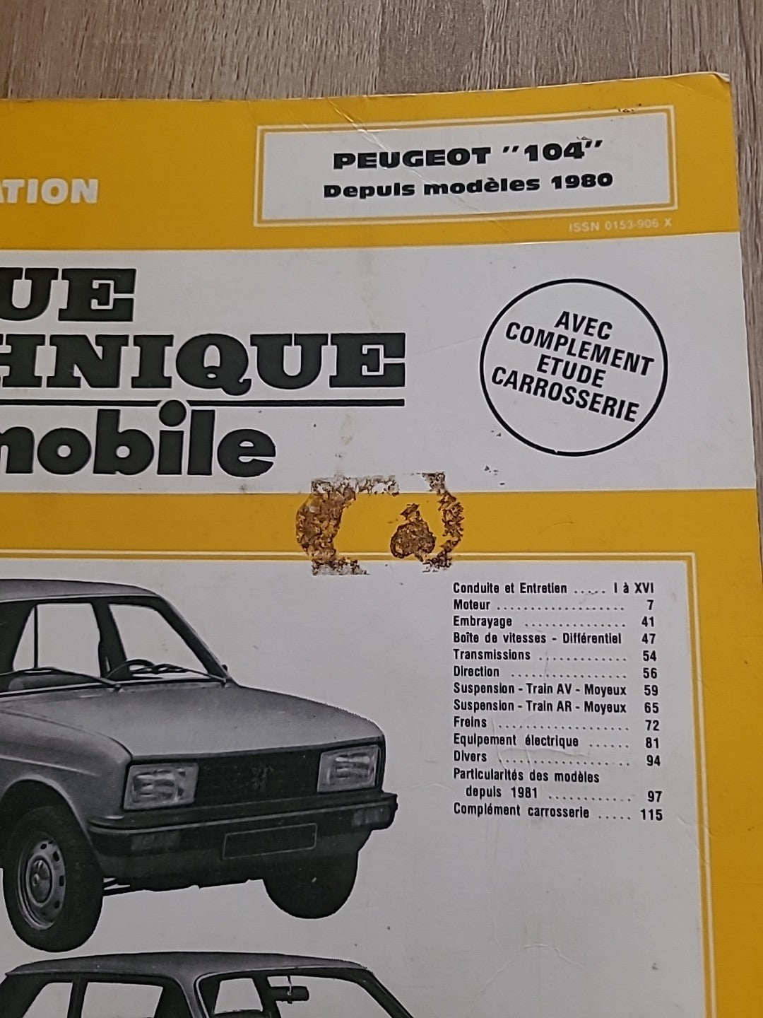 Revue Technique PEUGEOT 104 RTA de 129 pages (Liv30)