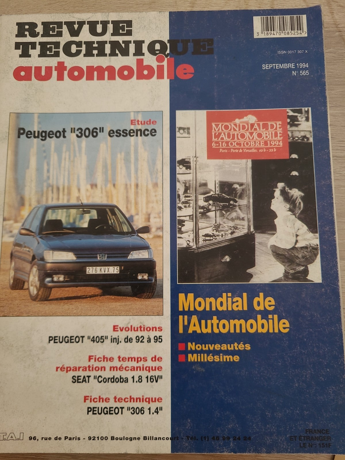 RTA Revue Technique Automobile Peugeot 306 Essence 1994 (Liv203)