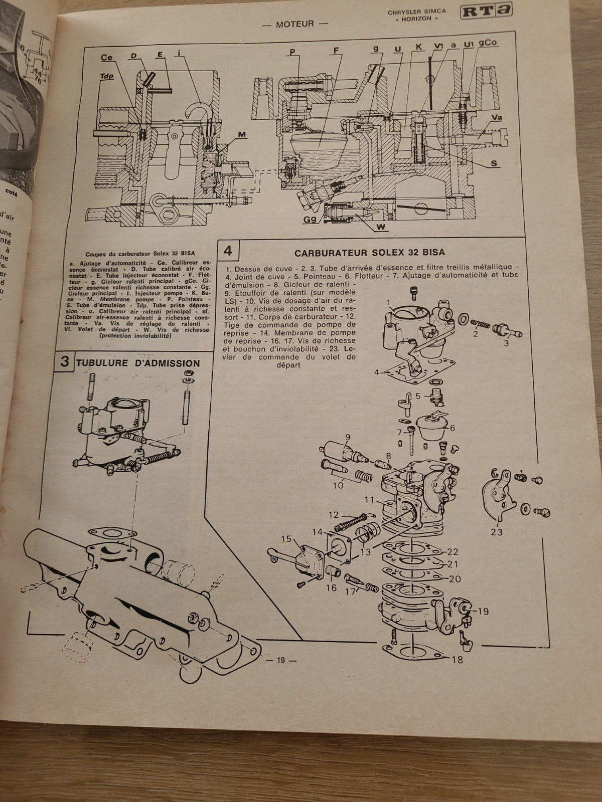 RTA Revue Technique Automobile Talbot Chrysler Simca Horizon 1983 (Liv177)