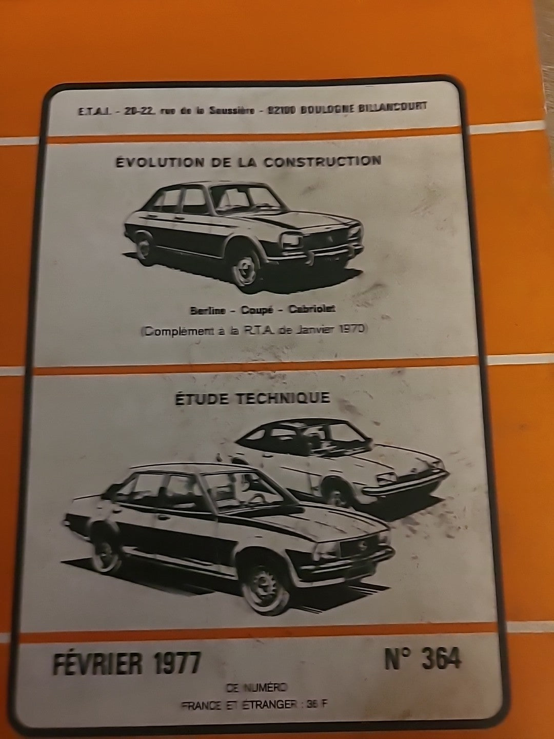 Revue Technique Auto Peugeot 504 I Opel Ascona Manta B RTA de 126 pages (Liv104)