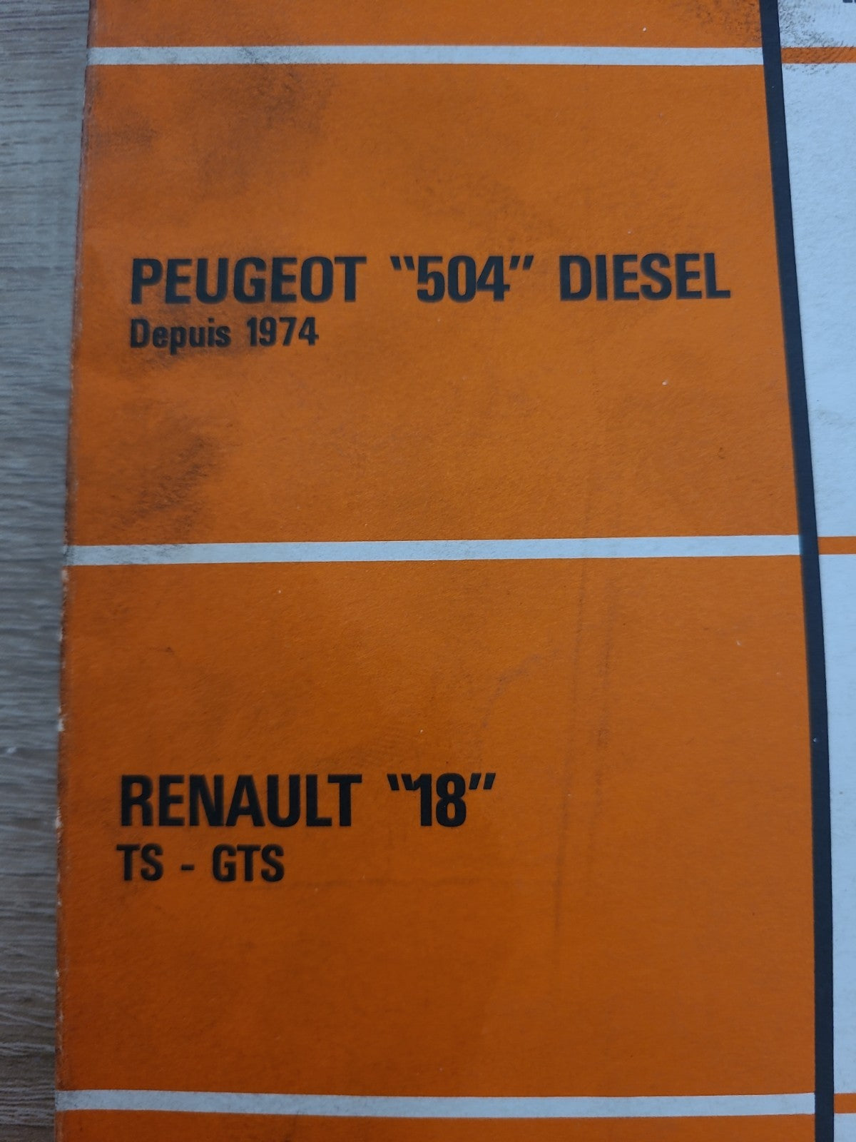 RTA Revue Technique Automobile Peugeot 504 D Renault 18 TS Gts 1978 (Liv162)
