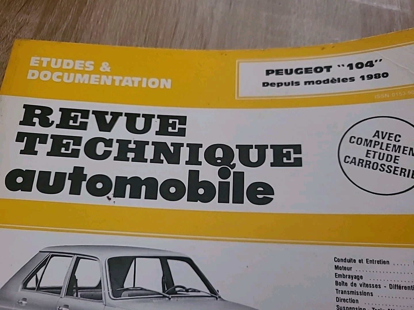 Revue Technique PEUGEOT 104 RTA de 129 pages (Liv30)