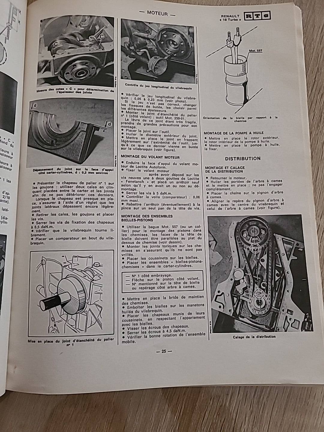 Revue Technique RENAULT 18 TURBO R1345  RTA de 90 pages (Liv42)