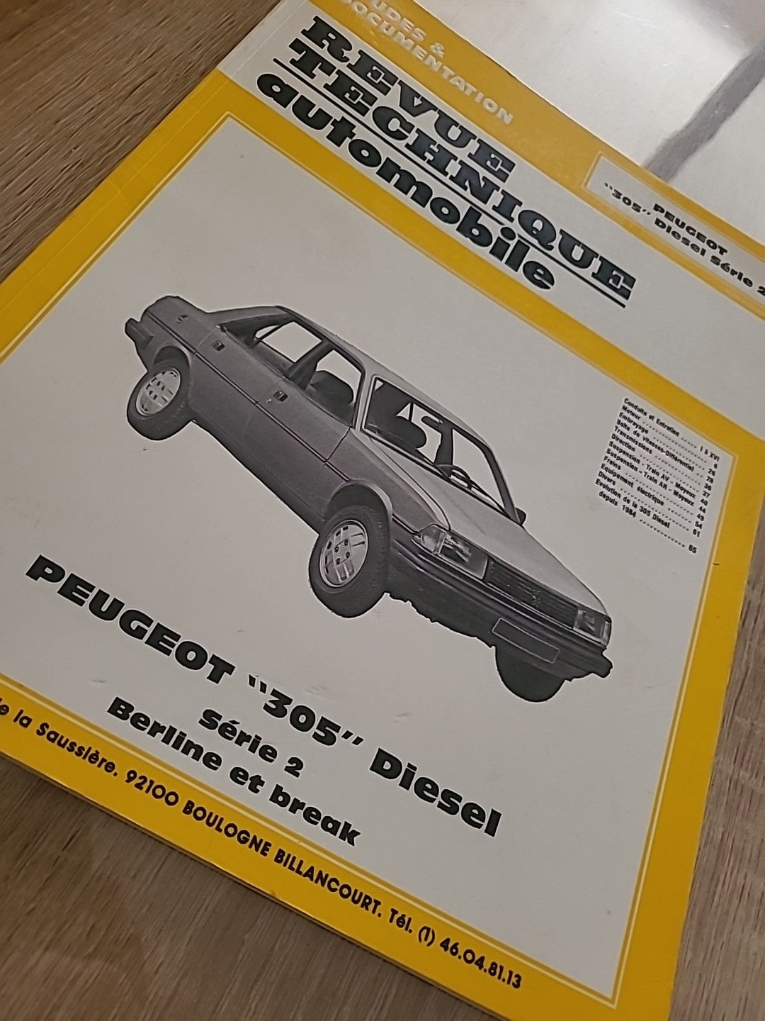 Revue Technique PEUGEOT 305 DIESEL PH2 RTA de 74 pages (Liv47)