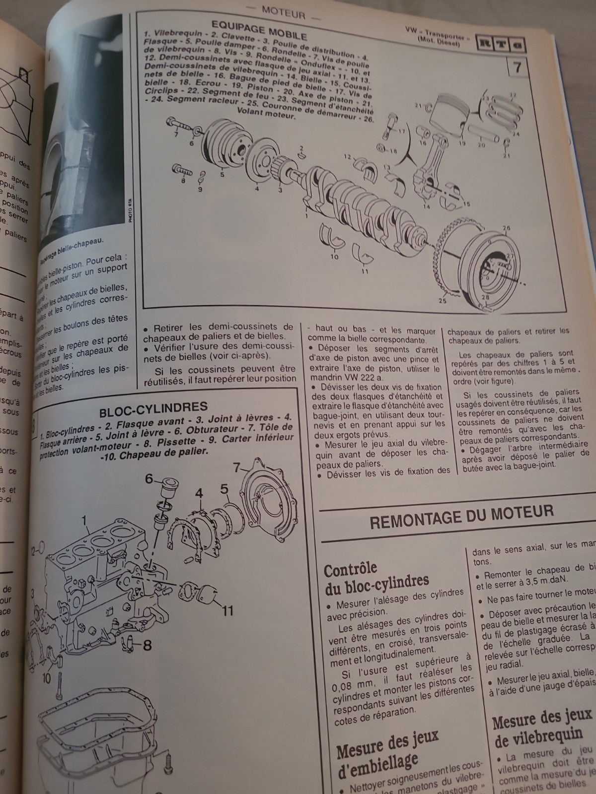 RTA Revue Technique Automobile Volkswagen Transporter Diesel 1989 (Liv220)