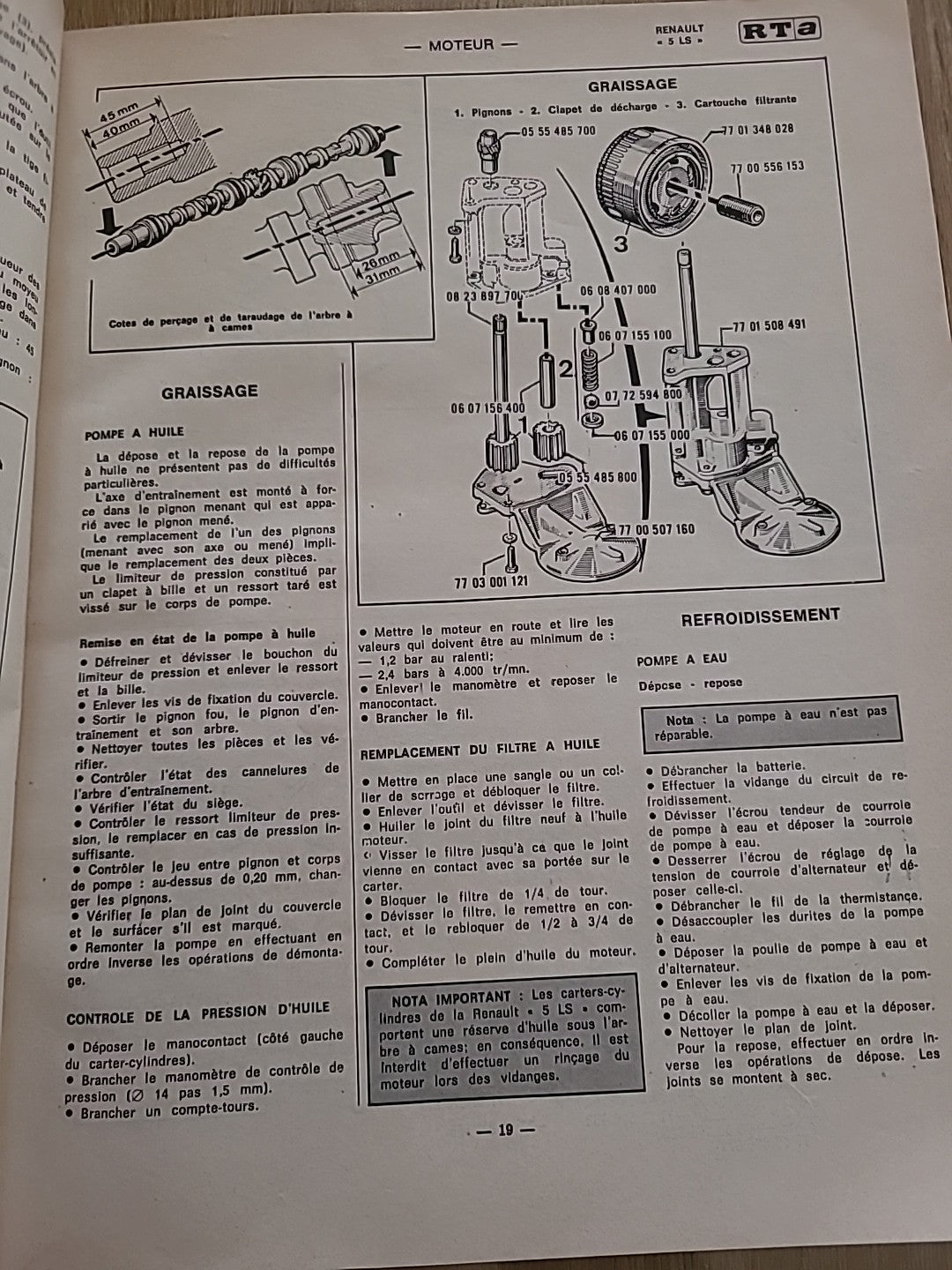 Revue Technique RENAULT 5 TS GTL RTA de 129 pages (Liv48)
