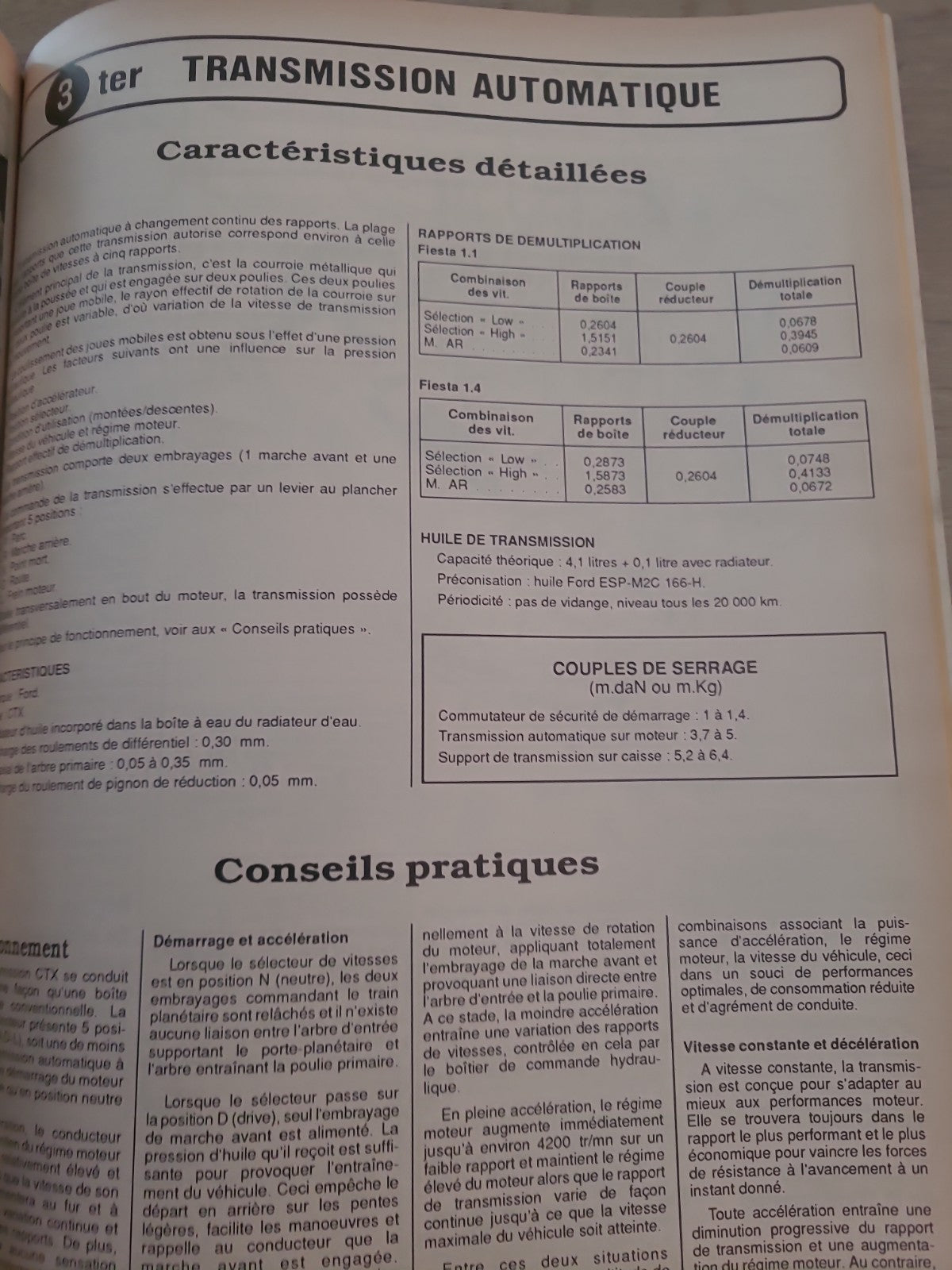 RTA Revue Technique Automobile Ford Fiesta Essence Et Diesel 1990 (Liv217)