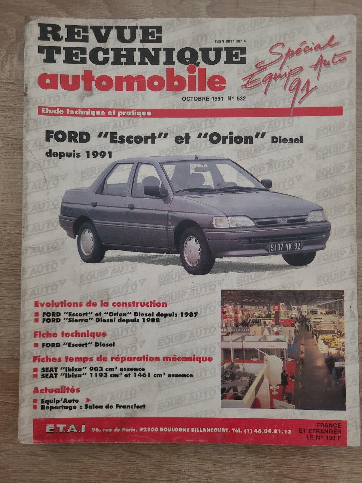 Revue Technique Auto Ford Escort Et Orion Après 91 Diesel RTA  (Liv134)