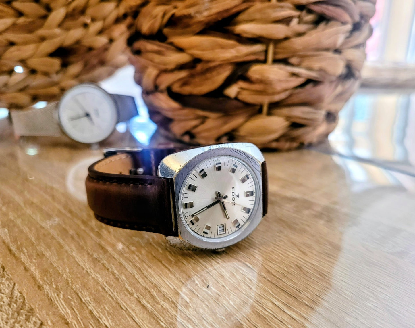 EDOX homme montre mécanique collection rare et Superbe, patinée (Bij 9)