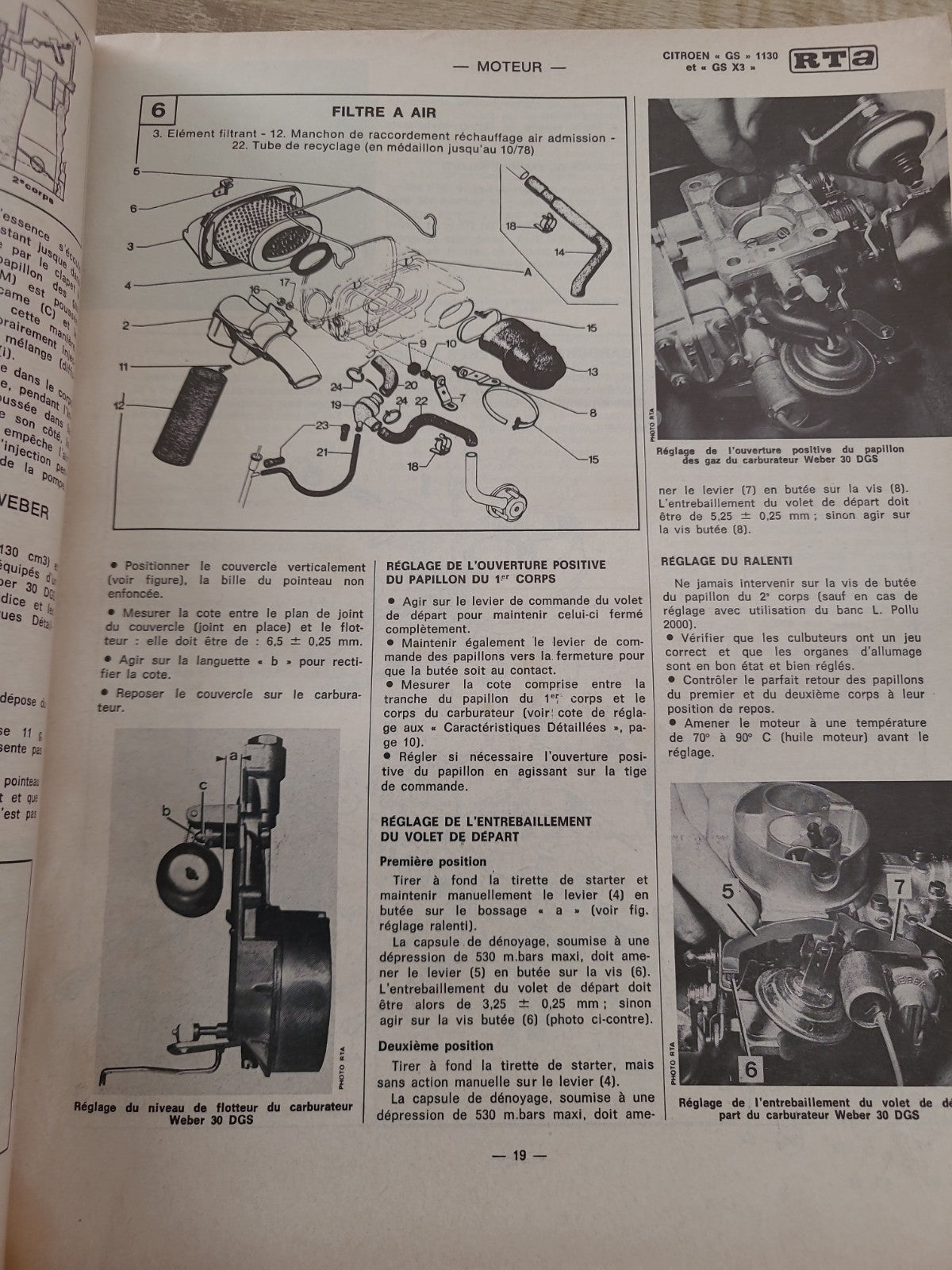 RTA Revue Technique Automobile Volkswagen Golf Scirocco Citroën GS 1979 (Liv174)