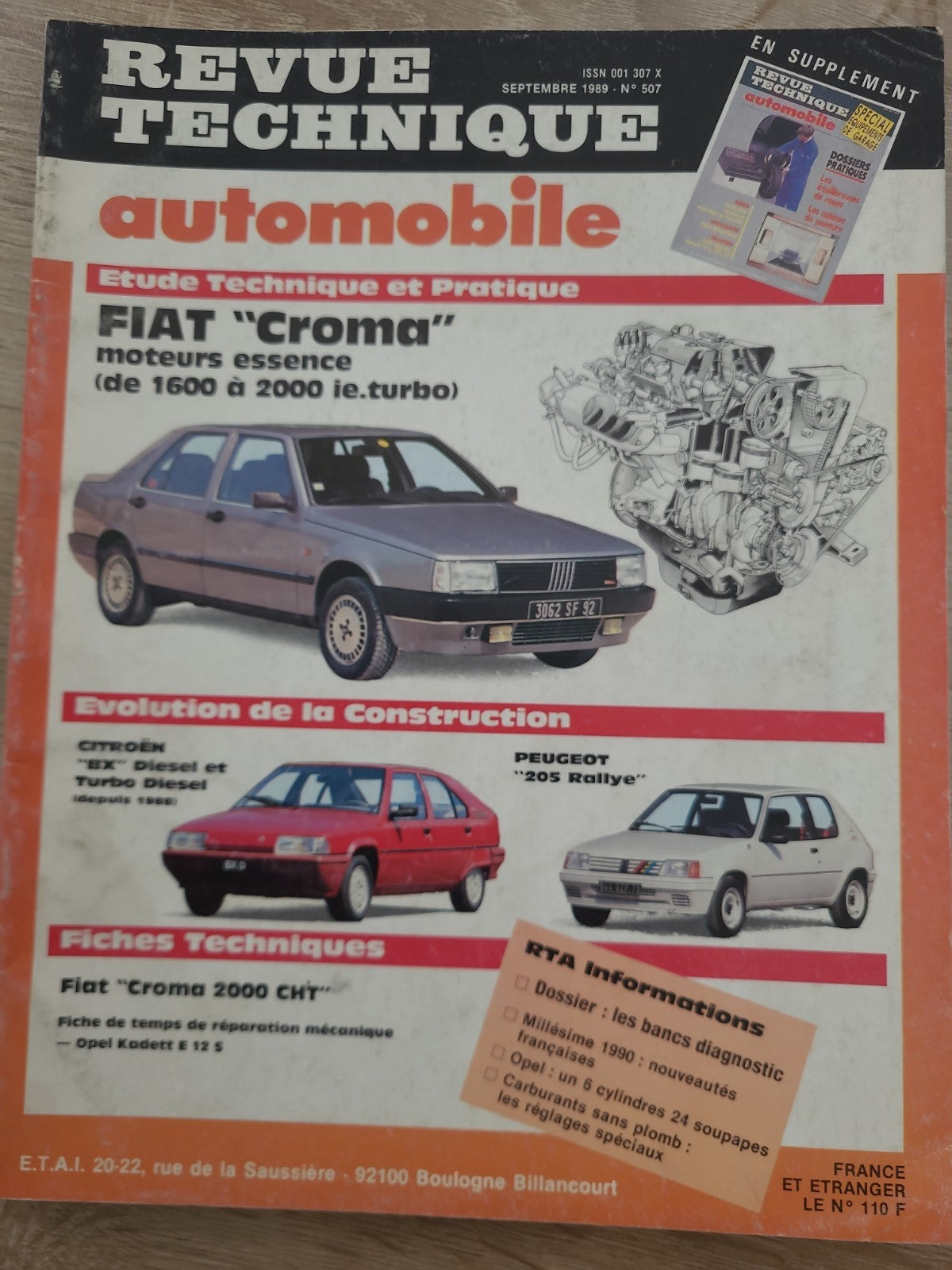 Revue Technique Auto Fiat Chroma Essence 1 Litre 6 À 2 L Turbo RTA  (Liv133)