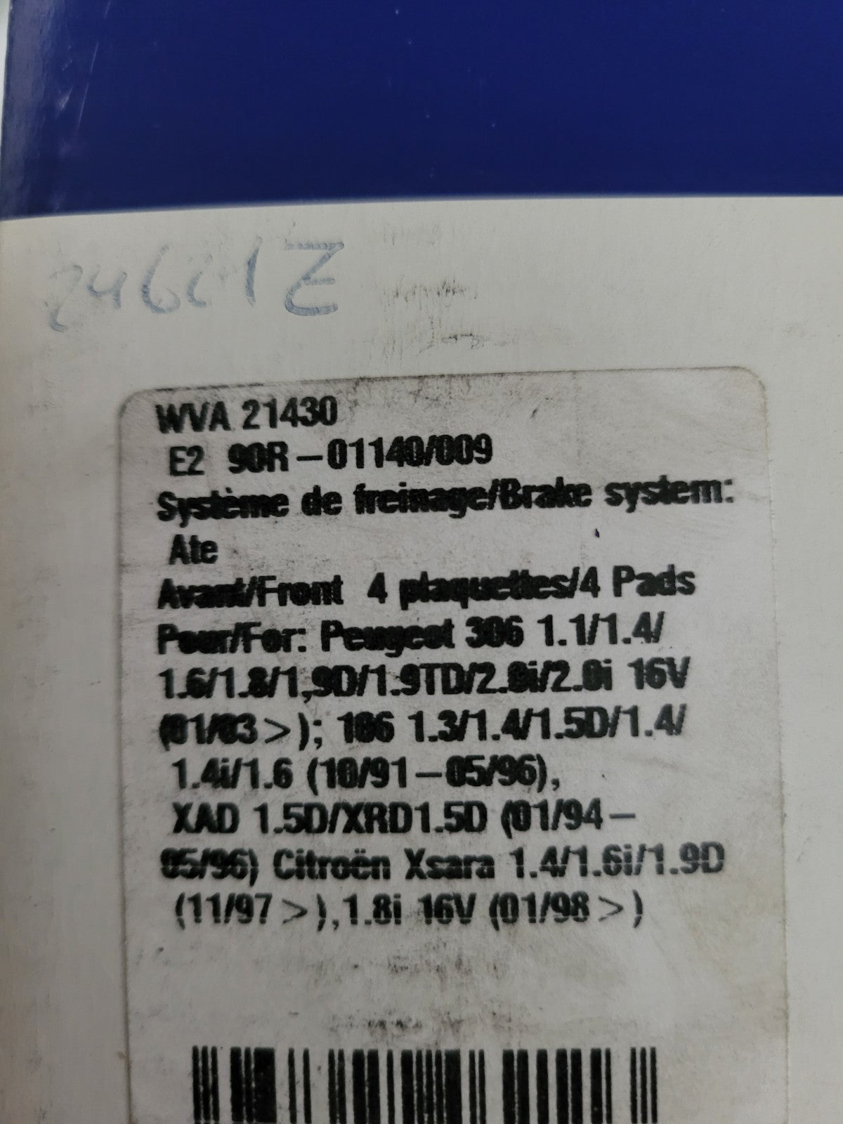 Jeu De Plaquettes Klaxcar  Avants Peugeot Citroën 306 106 Xsara 24621z (#AUT114)