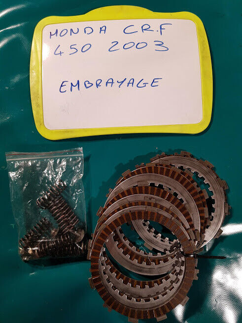 Kit embrayage disques lisses et garnis + ressorts HONDA 450 CRF HM de 2003