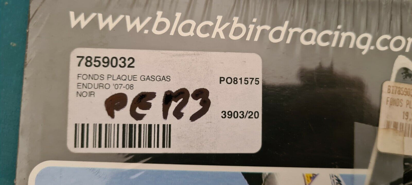 Kit Fond de plaque numéro Gas Gas de 2007 à 2008 enduro noir (code PE123)