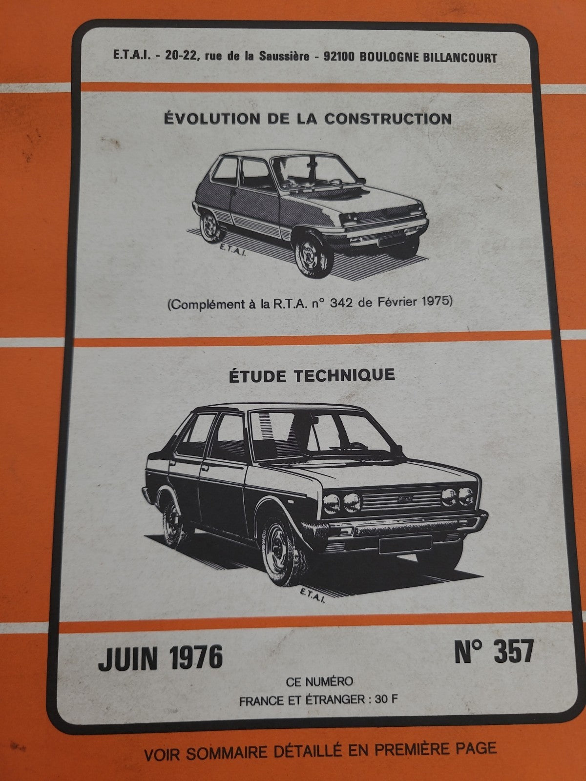 RTA Revue Technique Automobile Renault 5 Fiat 131 1976 (Liv159)