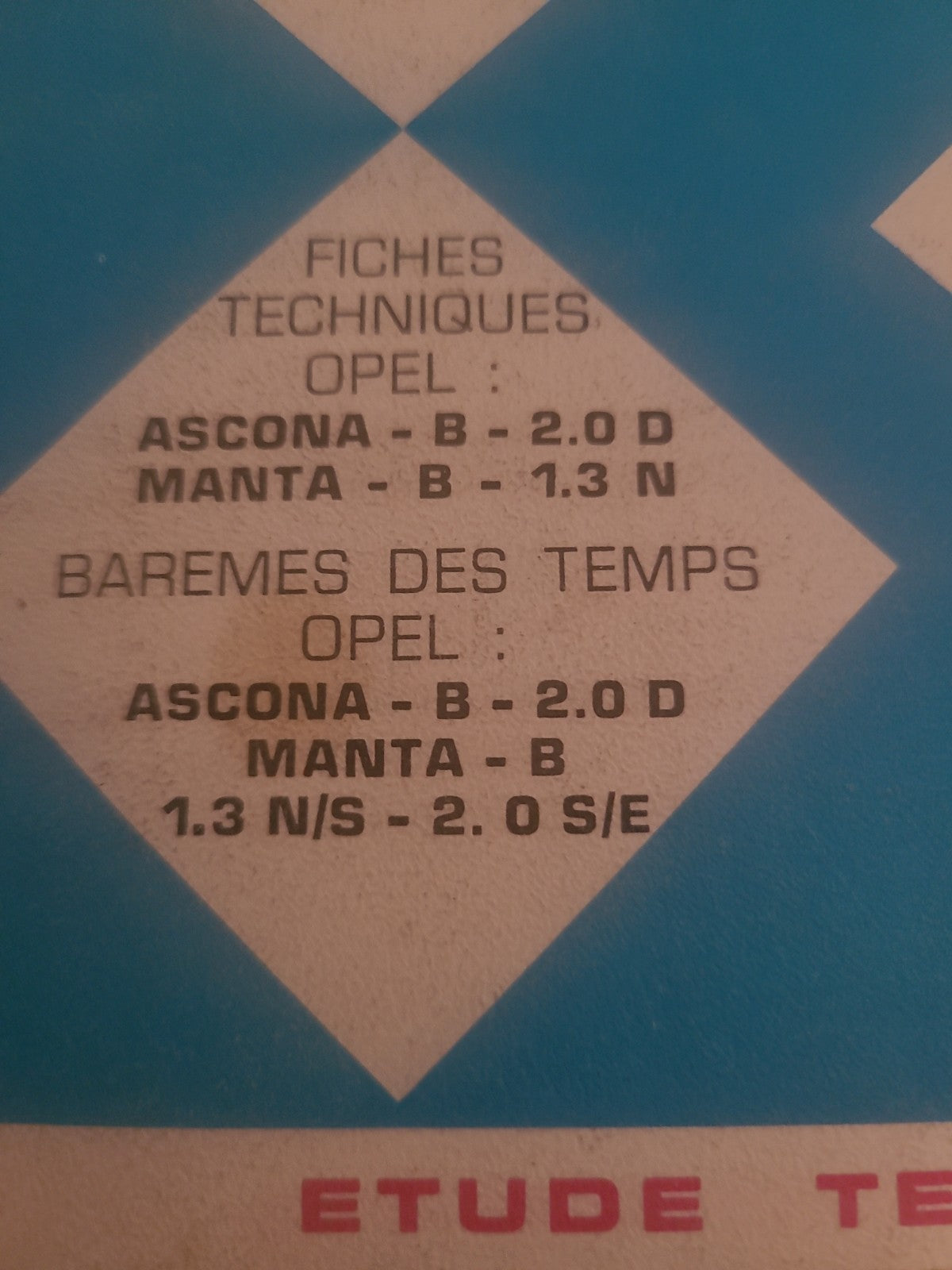 RTA Revue Technique Automobile Opel Ascona B Manta B 1980 (Liv233)