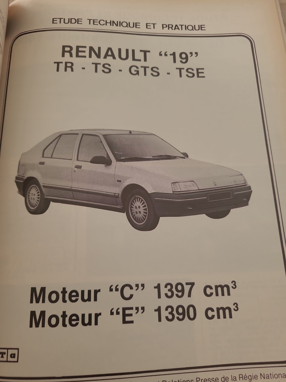 RTA Revue Technique Automobile Renault 19 1400 1989 (Liv226)