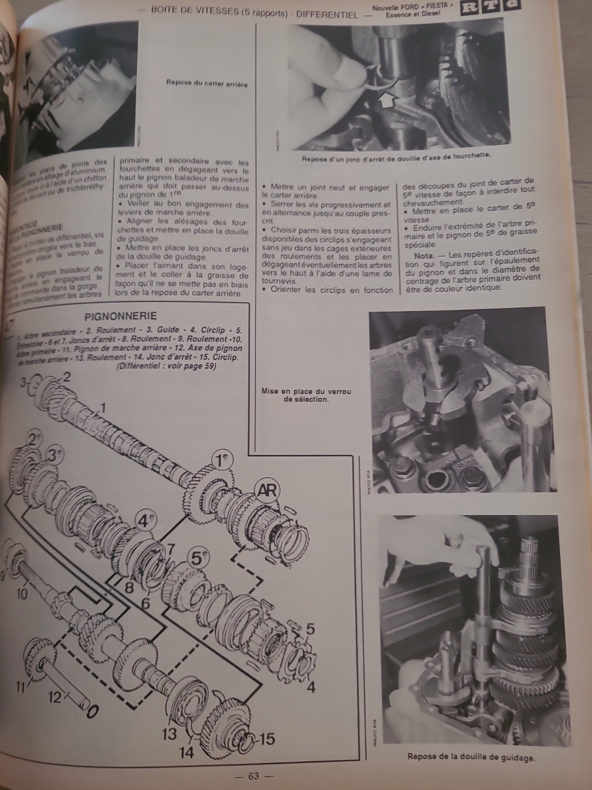 RTA Revue Technique Automobile Ford Fiesta Essence Et Diesel 1990 (Liv217)