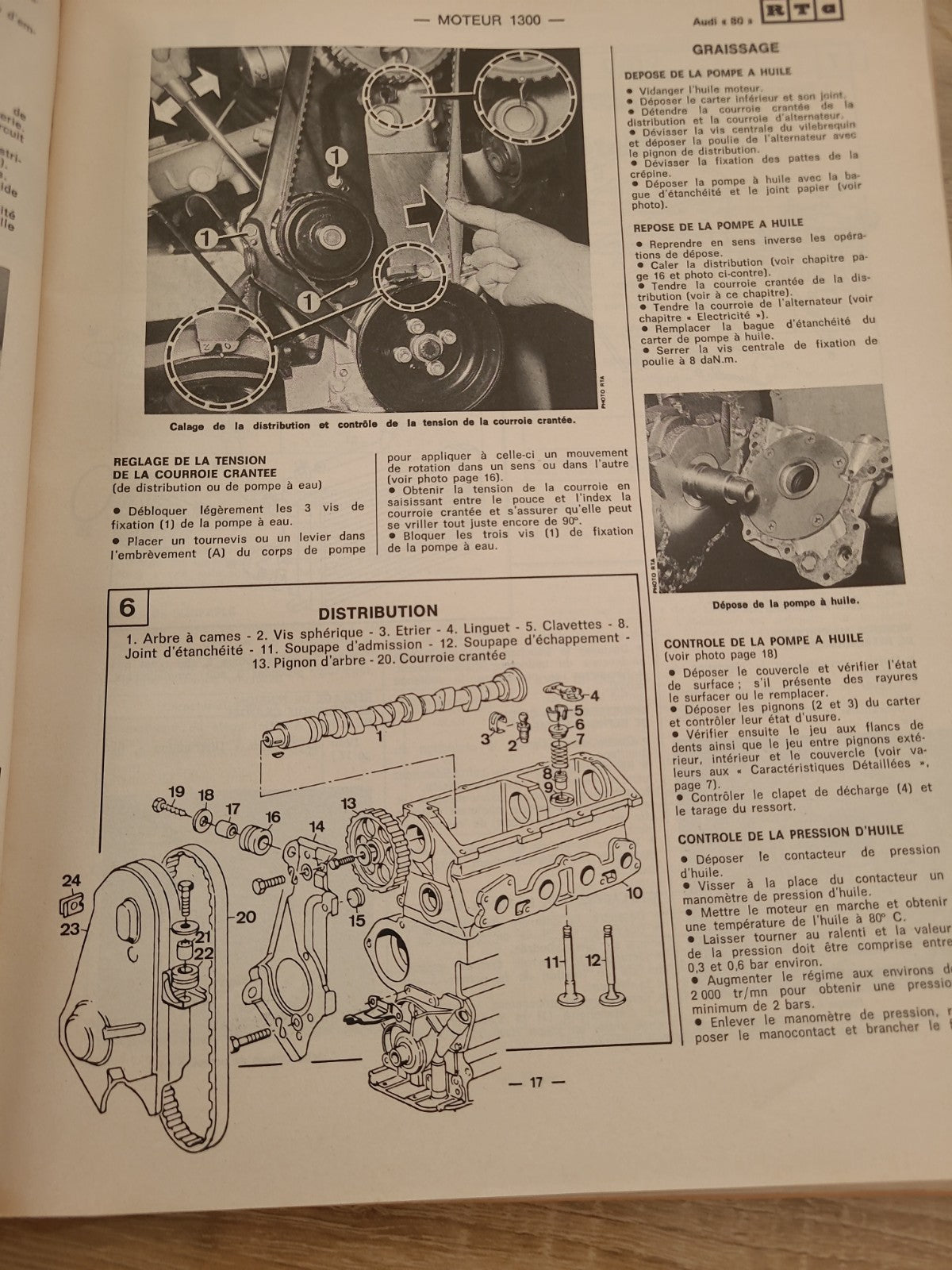 RTA Revue Technique Automobile 504 D Audi 80 GL 1981 (Liv163)