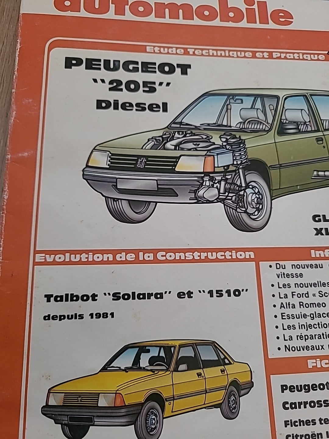 Revue Technique PEUGEOT 205 DIESEL TALBOT SOLARA 1510 de 138 pages (Liv49)