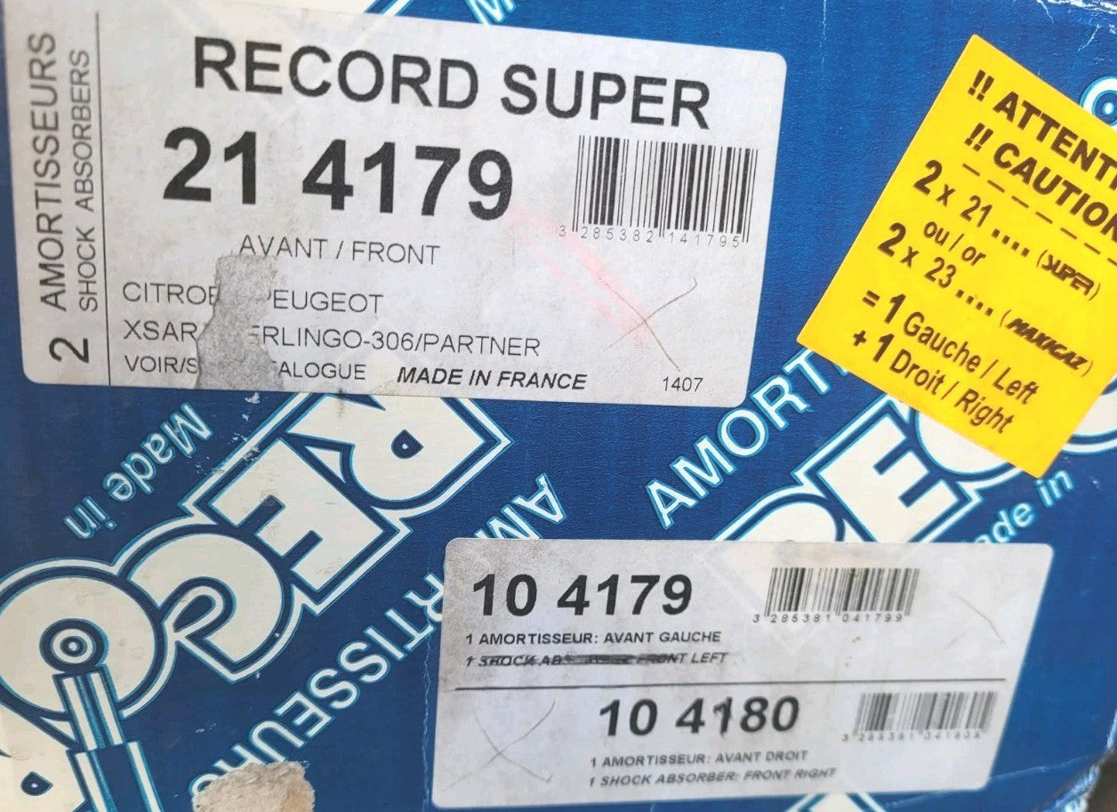 amortisseurs Avants NEUFS Berlingo Partner Citroen Peugeot 214179 (#AUT217)