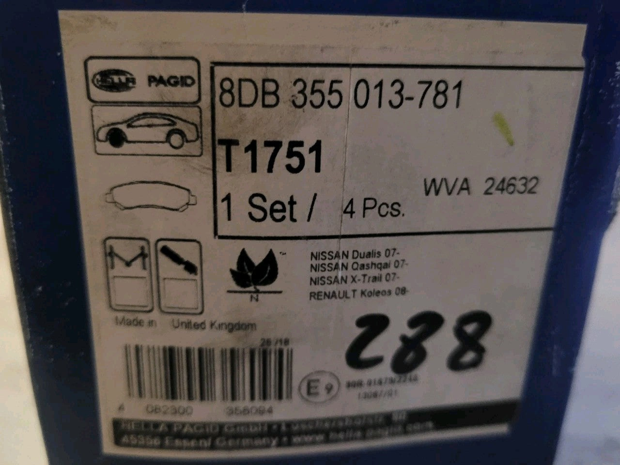 Jeu Plaquettes Av NEUF Renault Nissan Qashqai Koleos 4082300358094 (#AUT288)