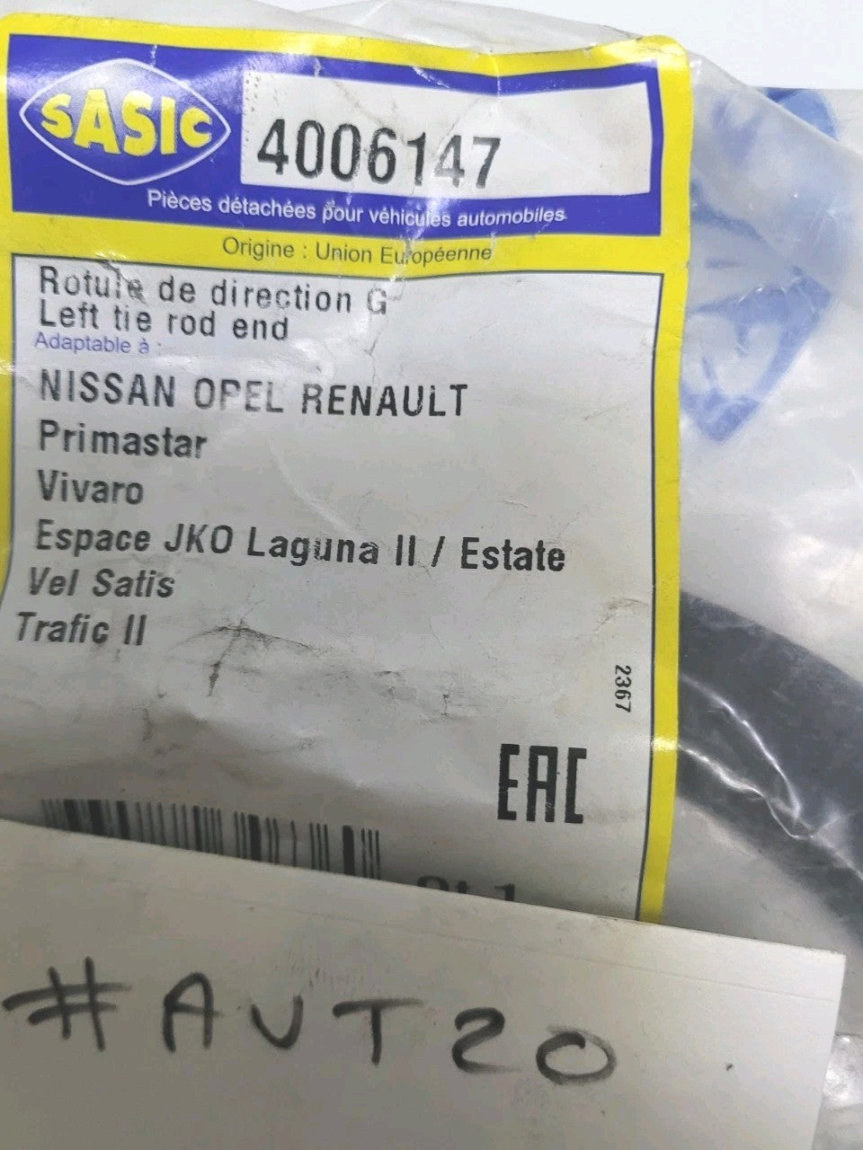 Rotule De Direction Gauche Renault Trafic Espace Laguna 4006147  (#AUT20)