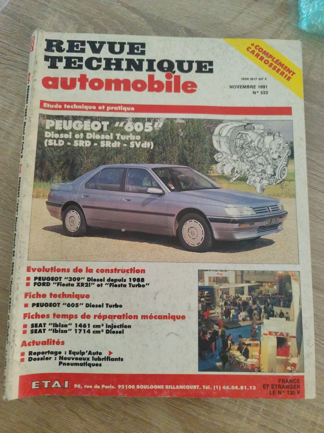 Revue Technique Auto Peugeot 605 Diesel Turbo Diesel srd SRD SVDT RTA  (Liv121)