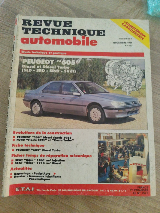 Revue Technique Auto Peugeot 605 Diesel Turbo Diesel srd SRD SVDT RTA  (Liv121)