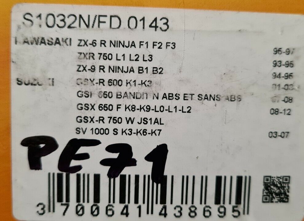 Plaquettes zx6r gsxr. voir fiche détail sur photo 2 (code PE71)