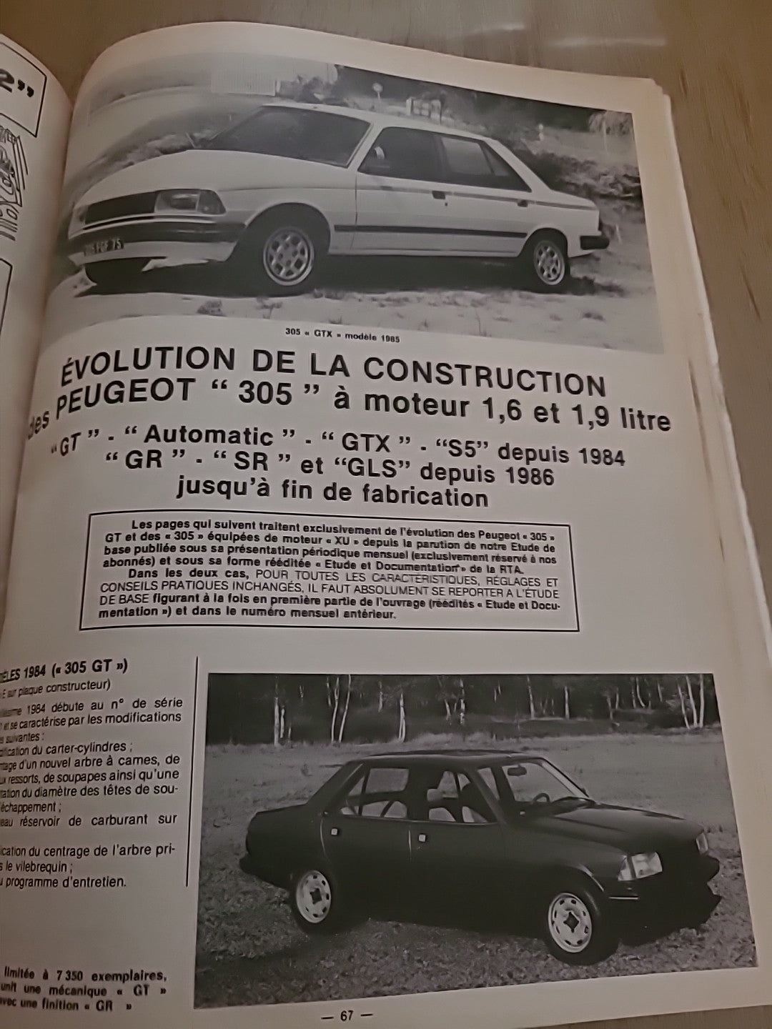 Revue Technique PEUGEOT 305 1580 1905 RTA de 106 pages (Liv64)