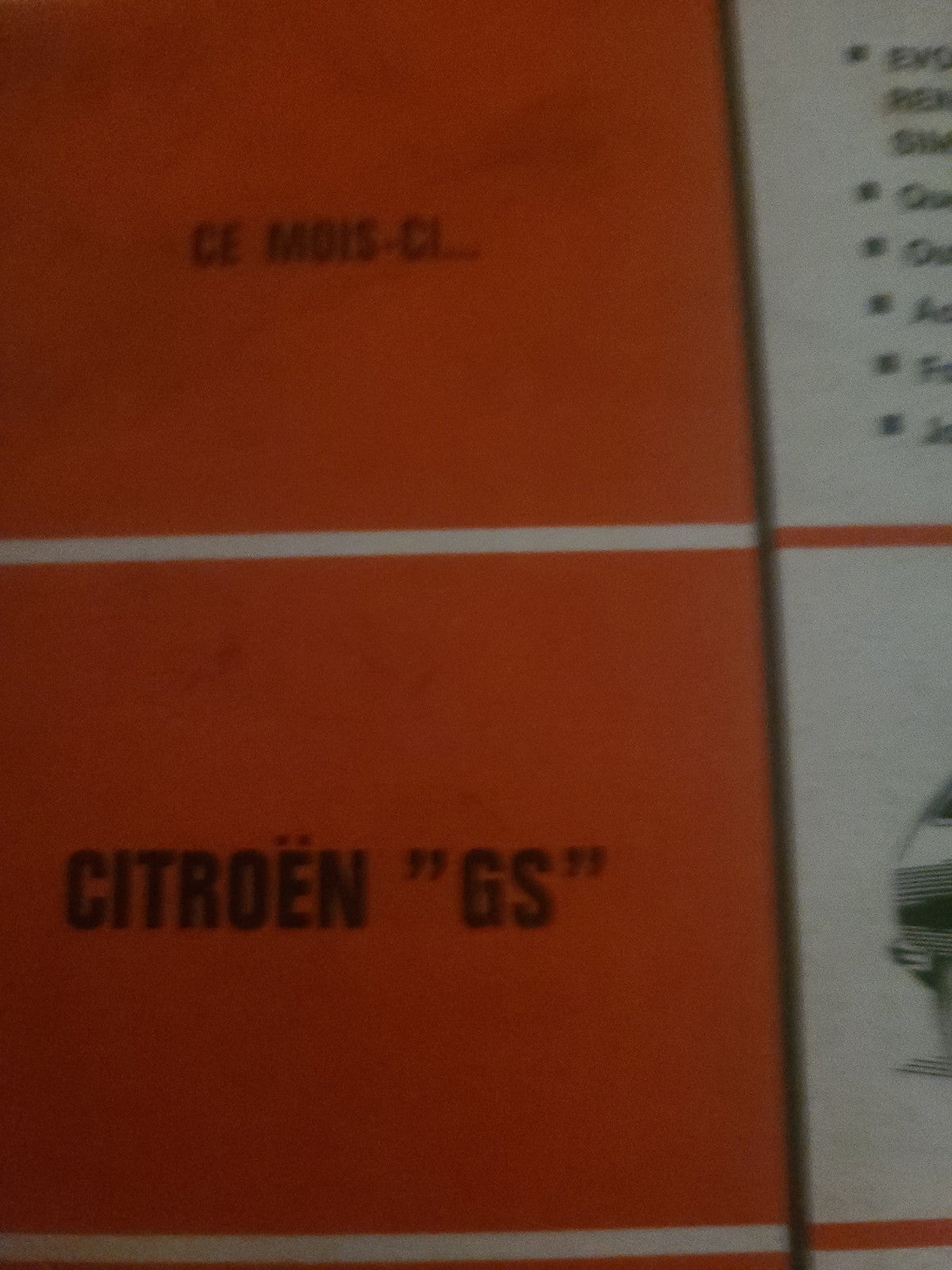 RTA Revue Technique Automobile Citroën GS Livre Ancien 1971 (Liv244)