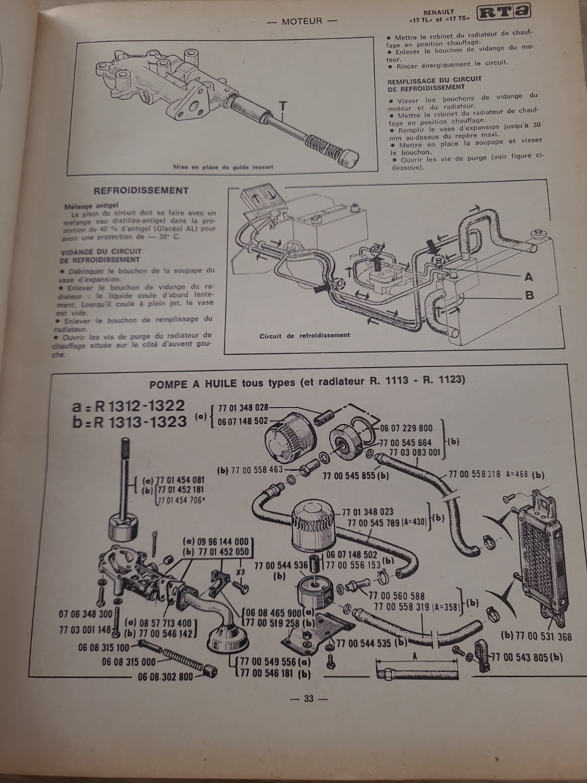 RTA Revue Technique Automobile Renault 17 TL TS 1973 (Liv178)